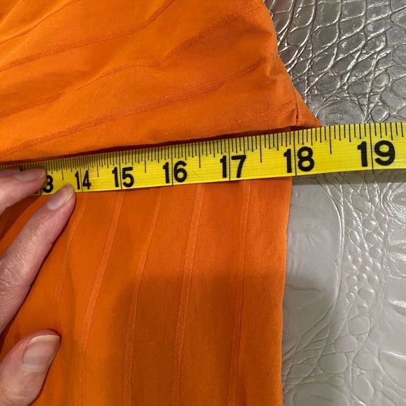 Perry Ellis size L Heavyweight Orange Striped Business Casual Button Front Shirt - Picture 5 of 8